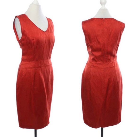 Vintage 100% Silk ESCADA Red Dress Authentic BellelizPosh Mark Classic Cocktail - Picture 10 of 12